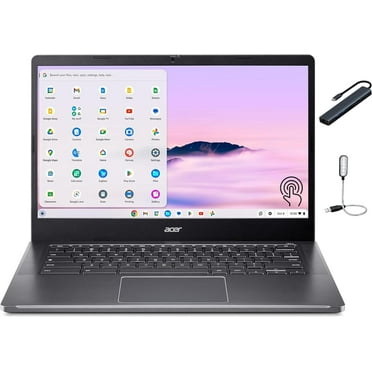 Acer Chromebook Plus 14 inch LED-Backlit Touchscreen Laptop, Intel Core i3-N305, 8GB DDR5 RAM, 512GB SSD, Chrome OS, Gray, Protective Sleeve Included with Mazepoly Accessories