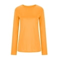 thumbnail image 6 of Sevevn Women's Fashion Solid Loose Long Sleeve T-shirt Pullover Tops Orange S Rollbacks, 6 of 7