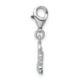 thumbnail image 2 of White Sterling Silver Charm Pendant Cubic Zirconia CZ Clear 23 mm 13, 2 of 2