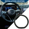 thumbnail image 3 of Unique Bargains Steering Wheel Cover Front for Car Vehicle Durable D Shape Nappa Leather 1Pcs Black Silver Tone, 3 of 6