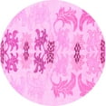 thumbnail image 1 of Ahgly Company Indoor Round Abstract Pink Modern Area Rugs, 5' Round, 1 of 4
