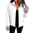 thumbnail image 6 of HOMBOM Waterproof Rain Jacket for Women with Pockets Bomber Walking Outdoor Winter Zipper Drawstring Lightweight Adults Raincoat, 6 of 6