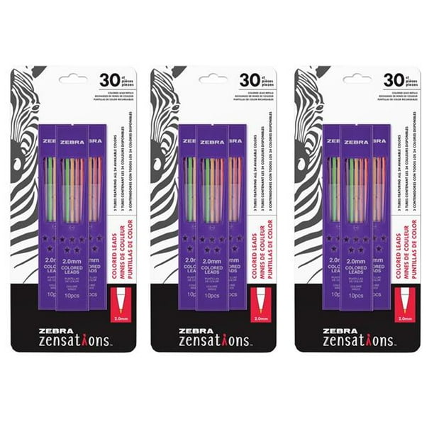 Zebra Pen ZEB871033 Zensations Assorted Color Lead Refills Pack of 3