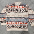 thumbnail image 4 of Female Christmas Patterns Knitted Sweater Long Sleeve Floral Printed Pullover Tops Beige M, 4 of 8