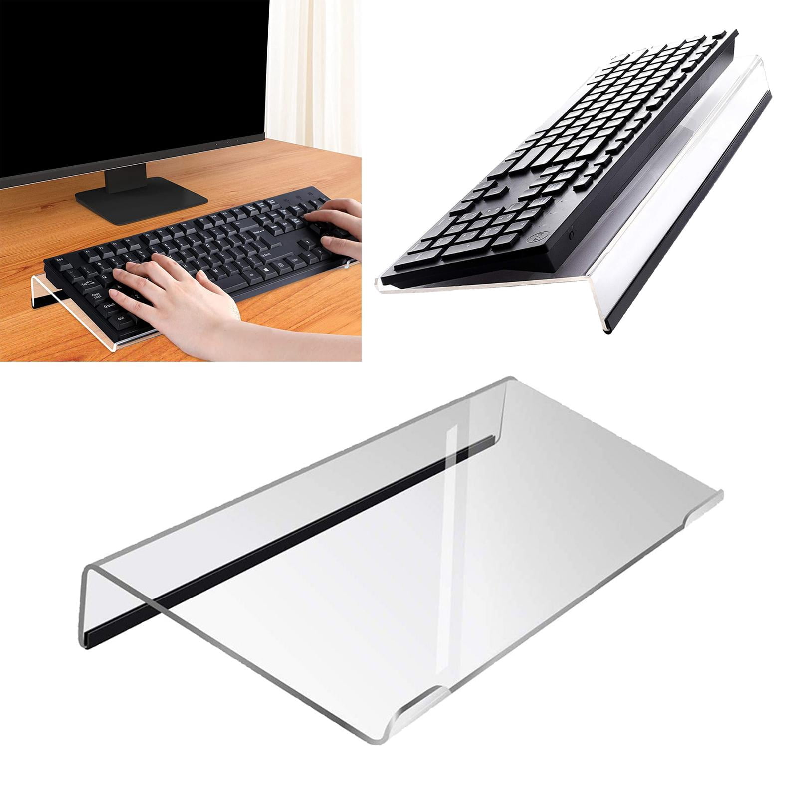 PETSOLA Acrylic Keyboard Holder, Computer Keyboard Stand, Acrylic Tilted Keyboard Holder Tilt PC Keyboard Stand Riser for Home Office