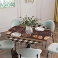 thumbnail image 2 of Vintage Coffee Time Fitted Tablecloth with Elastic Edged, Round Table Cloth for Dining Table, Farmhouse Desserts Black White Plaid Waterproof Oil Proof Table Cover for Indoor Outdoor 45"-54", 2 of 8