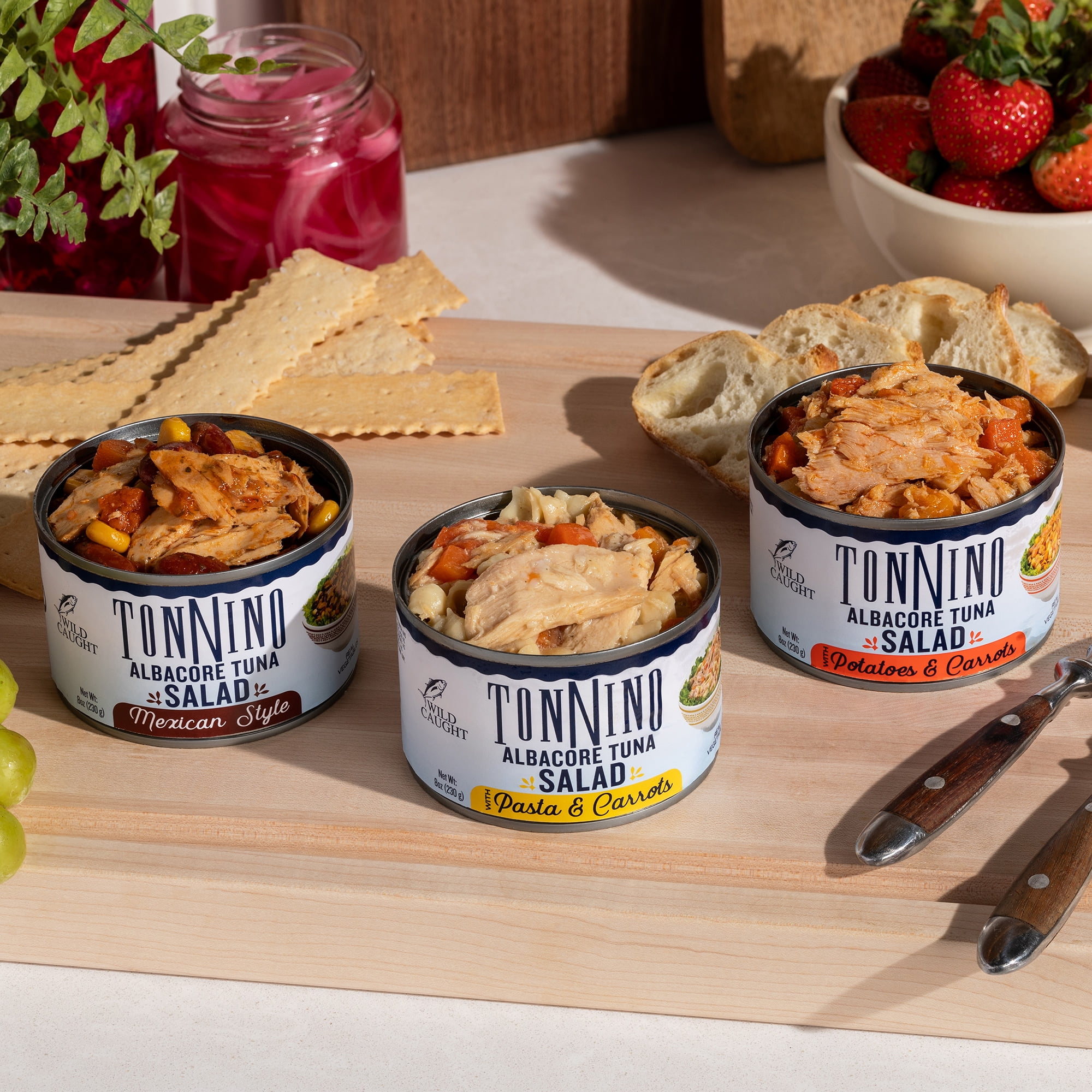 Tonnino Premium Albacore Tuna Salad with Pasta and Carrots, 8oz, Wild Caught, Ready To Eat, Low Mercury