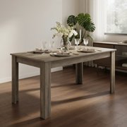 Resenkos Dining Table,Dinner Table, 63 Inch Rectangular Modern Dining Kitchen Table-Light Gray