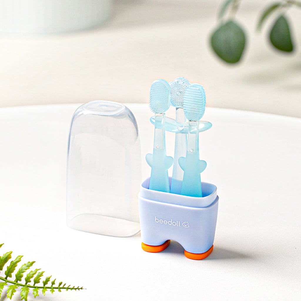 Kids Cartoon Donut Toothbrush with 360° U-Shaped Silicone Brush Head Manual Toothbrush Oral Cleaning Kids Training Teeth Cleaning