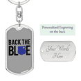 thumbnail image 2 of Police Back The Blue Stainless Steel or 18k Gold Premium Swivel Dog Tag Keychain, 2 of 10