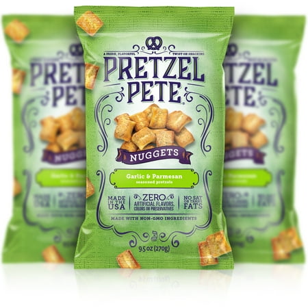 - Pretzel Pete Pretzel Nuggets, Parmesan Garlic, 9.5 Oz, Pack of 3