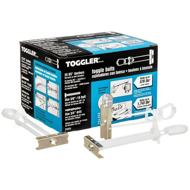 toggler Snaptoggle BC Toggle ancla, acero galvanizado, Canal, fabricado en EE. UU, 3/20.3 cm a 2 – 1