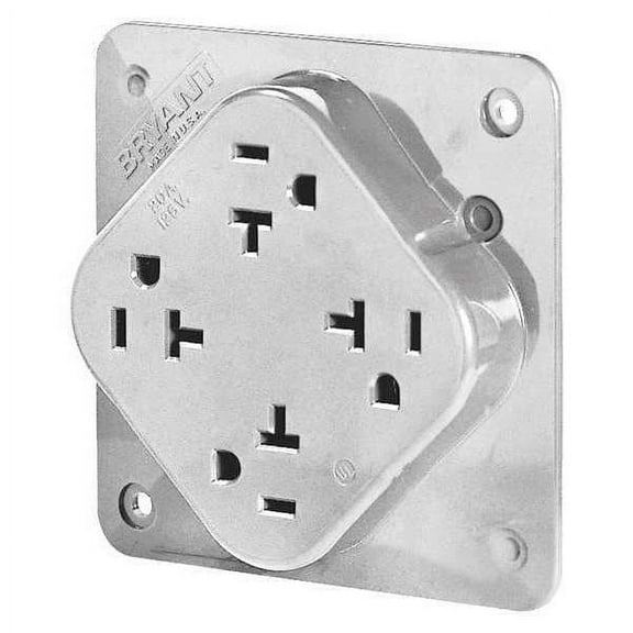 Bryant Receptacle,White,Quad Outlet,20A,125VAC 21254W