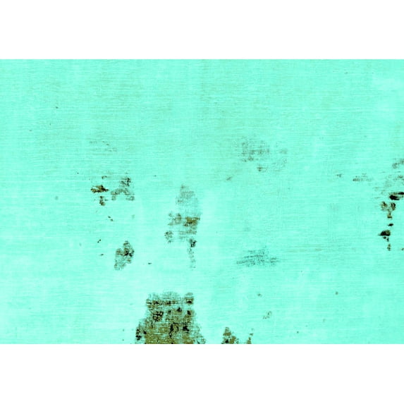 Ahgly Company Indoor Rectangle Abstract Turquoise Blue Modern Area Rugs, 7' x 10'