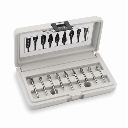 Widia Carbide Bur Sets,1/8,9 Pcs M40591