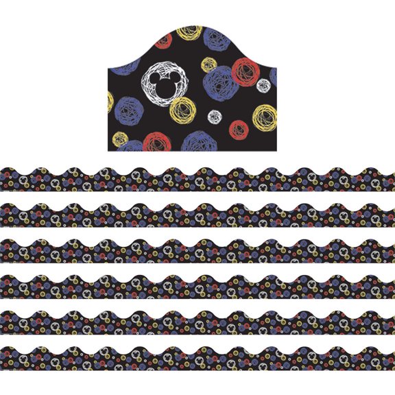Eureka Mickey Color Pop! Primary Colors Deco Trim, 37 Feet Per Pack, 6 Packs