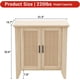 thumbnail image 5 of Cabihome small rattan almacenamiento gabinete: boho sideboard buffet con 2 doors, wood credenza consola para entrada, sala de estar o kitchen, natural oak, 5 of 8