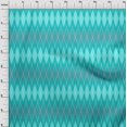 thumbnail image 3 of oneOone Viscose Chiffon Turquoise Blue Fabric Argyle Check Sewing Material Print Fabric By The Yard 42 Inch Wide, 3 of 4