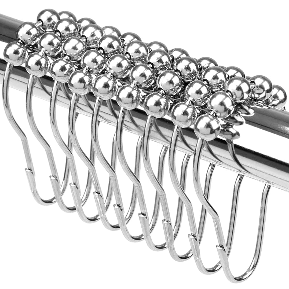 HOTBEST Nickel Stainless Steel Shower Curtain Rings (12 Count)