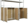 thumbnail image 6 of Harper & Bright Designs Full Size Loft Bed with Storage Staircase and Shelves, Heavy Duty Metal Loft Bedframe with Wardrobe and Lockers for Kids Teens, White+Natural, 6 of 15