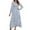 Light Blue, variant on WRKEKC Long Sleeve Dress for Women Solid Color A Line High Waist Long Maxi Dress with V-Neck and Flowy Skirt