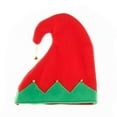 thumbnail image 2 of Deyuer Christmas Elf Hat Adult Kids Color Matching Little Bell Pendant Winter Cap Festive New Year Christmas Party, 2 of 11
