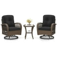 thumbnail image 2 of Costway 3 PCS Patio Swivel Rocker Set Gliding Bistro Furniture Set with Tempered Glass Table Black, 2 of 10