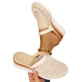 thumbnail image 4 of CYMMPU Women's Hollow Mesh Mule Wedge Sandals, Breathable Closed Toe Espadrille Platform Slip On Shoes, Spring Summer Casual Walking Footwear Beige 37, 4 of 9