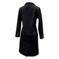 thumbnail image 4 of Women Elegant Double Wool Blend Pea Coat Notch Lapel Color: Black Size: XXXL, 4 of 5