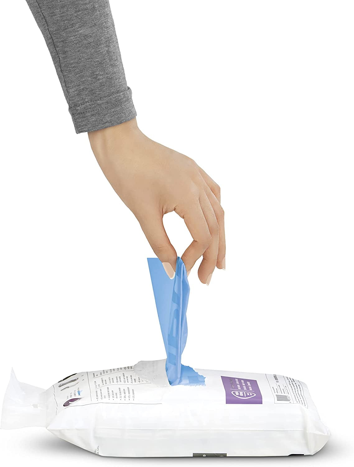 Code H 60 Count, Genuine Custom Fit Liners, Drawstring Trash Bags in Dispenser Packs, 30-35 Liter / 8-9.2 Gallon, Blue
