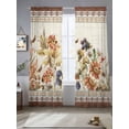 thumbnail image 2 of Vintage Floral Sheer Curtains 84 Inch Length 2 Panels Set Window Treatments, Elegant Pastoral Botanical Retro Art Rod Pocket Semi Curtains for Living Room/Bedroom/Kitchen Décor, 104"W x 84"L, 2 of 7