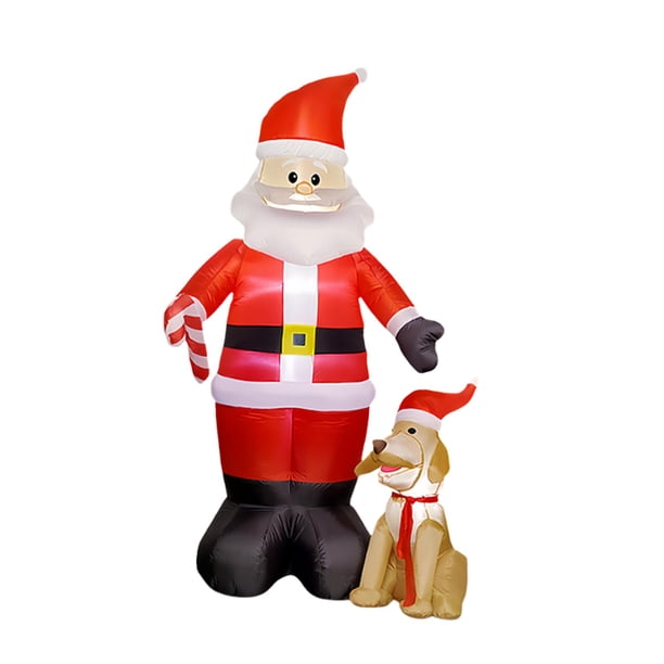 Santa Claus Inflable Ornamento Decorativo Navidad Figura Inflable Navidad Luces LED Tela Poliéster Duradera Fácil Instalación Adecuada para fiestas de