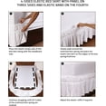 thumbnail image 4 of UniVerse Wrap Around Bed Skirt Three Fabric Sides Elastic Dust Ruffled 14 Inch Tailored Drop,Easy to Install Fade Resistant-White, Queen/King, 4 of 11