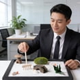 thumbnail image 4 of Mini Zenes Garden Japanese Zenes Sand Garden for Desk with Rakes,Stand,Rock Office Table Accessories Meditations Gift, 4 of 7