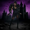 thumbnail image 2 of FYEGRE Gothic Dark Angel Witch Performance Halloween Outfit Dress For Women Elegant Lace Up Wing Design Black XL, 2 of 4