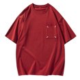 thumbnail image 2 of Short Sleeve T Shirts for Men M-4X Plus Size Pullover Crewneck Tees Shirt with Pocket Big & Tall Casual Solid Comfort Going Out Tshirts Tops, 2 of 3