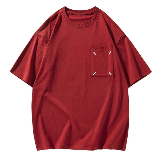 FAIWAD T-Shirts Décontractés pour Hommes à Manches Courtes, Col Rond, Couleur Unie, Blouse Ample, Tunique d'Été Basique