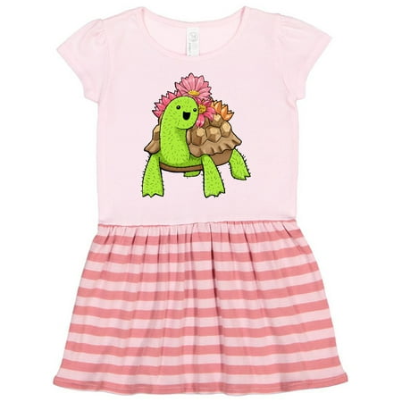 

Inktastic Cactoise- Cactus Turtle with flowers Gift Toddler Girl Dress