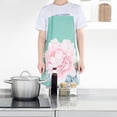 thumbnail image 3 of Delantal de cocina BuyWeek ajustable a prueba de aceite peonía roja peonía rosa, 3 of 10