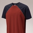 thumbnail image 6 of TEAJOPSUU Men's Color Block Short Sleeve T-Shirt Contrast Raglan T-Shirt Lightweight Elastic Breathable Sport Top B-Red, 6 of 6