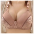 thumbnail image 3 of Aboser Comfortable Wireless Bras for Women Push Up Seamless Bras Full Coverage Gathered Bralettes Breathable Lace Everyday Bra Brasieres Para Mujer Brown 36C, 3 of 9