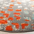 thumbnail image 4 of SAFAVIEH Madison Candelario Abstract Polka Dots Area Rug, Grey/Orange, 10' x 10' Round, 4 of 8