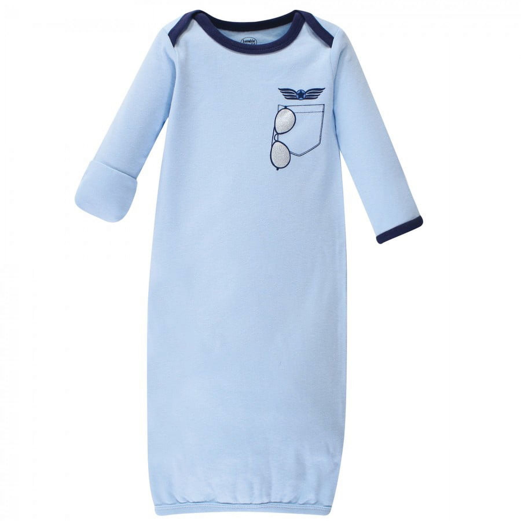 Luvable Friends Infant Boy Cotton Gowns, Airplane, Preemie/Newborn