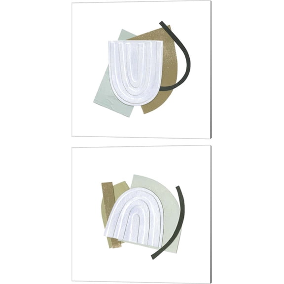 Great Art Now Mod Rainbow Collage by Emma Caroline 2 Piece Canvas Art Set Each 14W x 14H