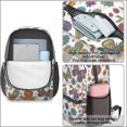 thumbnail image 4 of Butterfly and Flower Orange Pattern 17" School Backpacks for Teens,Waterproof Oxford Fabric,S-Shape Padded Straps for School,Travel,Hiking,Camping, 4 of 6
