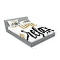 thumbnail image 2 of Ambesonne Saying Fitted Sheet & Pillow Sham Set, Coffee Time Conceptual Text, Queen, Dark Taupe Pale Coffee, 2 of 2
