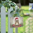 thumbnail image 2 of Welcome Sign for Front Door Farmhouse Wall Porch Fall Home Outside Indoor Christmas Decor 14"x10" PVC Cute Owl Wearing Christmas Hat, 2 of 6