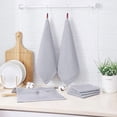 thumbnail image 6 of Simmore Kitchen Towels 6 Pack, 100% Cotton Waffle Weave Dish Cloths for Washing Dishes, Light Grey, 12" x 12", 6 of 6