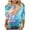 #3 Sky Blue, variant on Luxalzxs 3/4 Length Sleeve Womens Tops Summer Fashion Round Neck Loose Casual Blouses Floral Print Pullover T-Shirts Tops