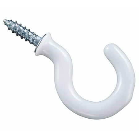 

National Hardware N119-728 Cup Hooks 1 Inch White Vinyl Coated 30 Pack